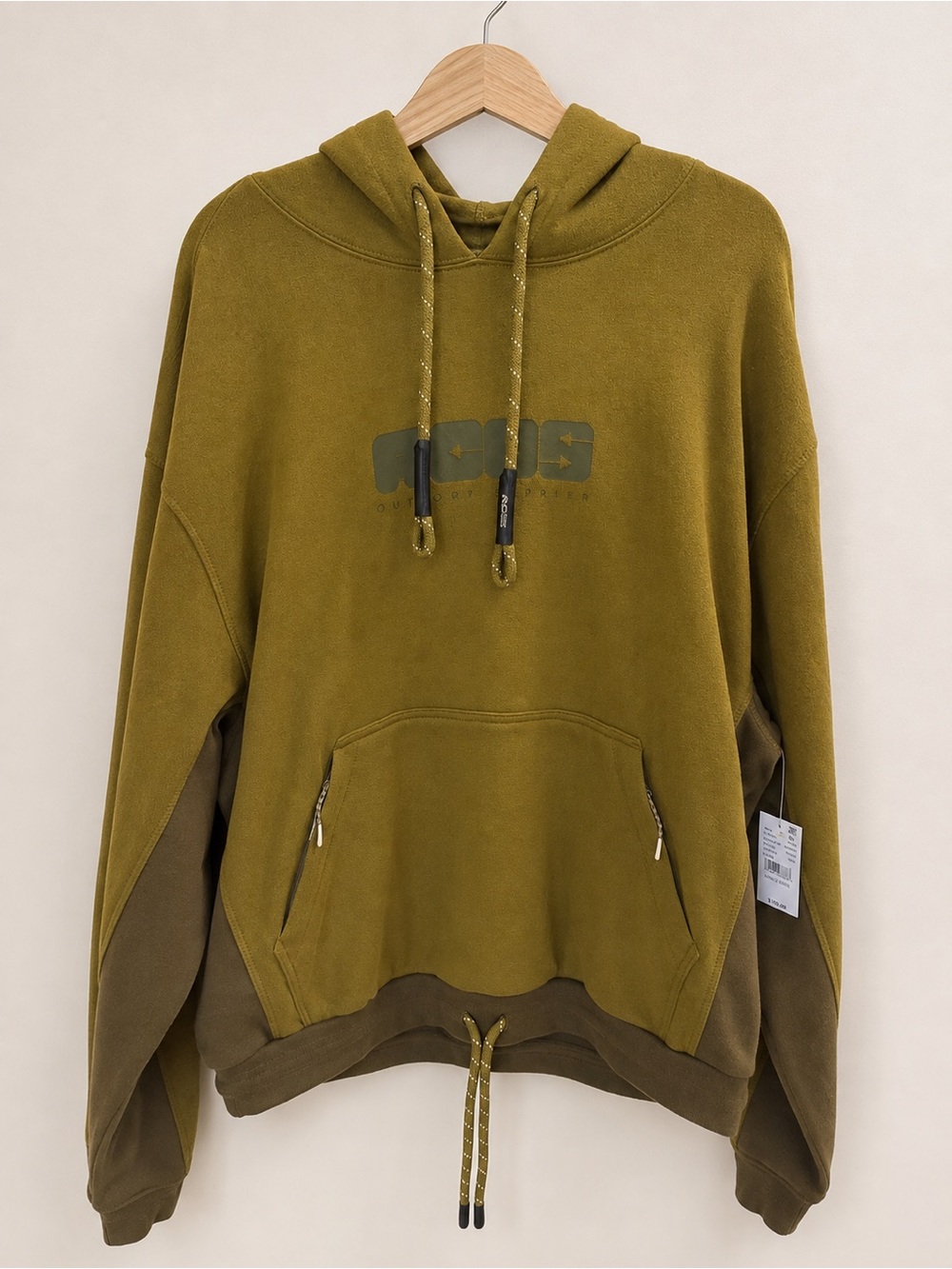 RCOS Outdoor Supply Hoodie Double Drawcord Green NWT Reese Cooper